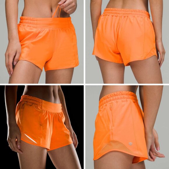 Lululemon Hotty Hot Low-Rise Lined Short 4" in Orange Soda, Size 4 - Picture 1 of 11